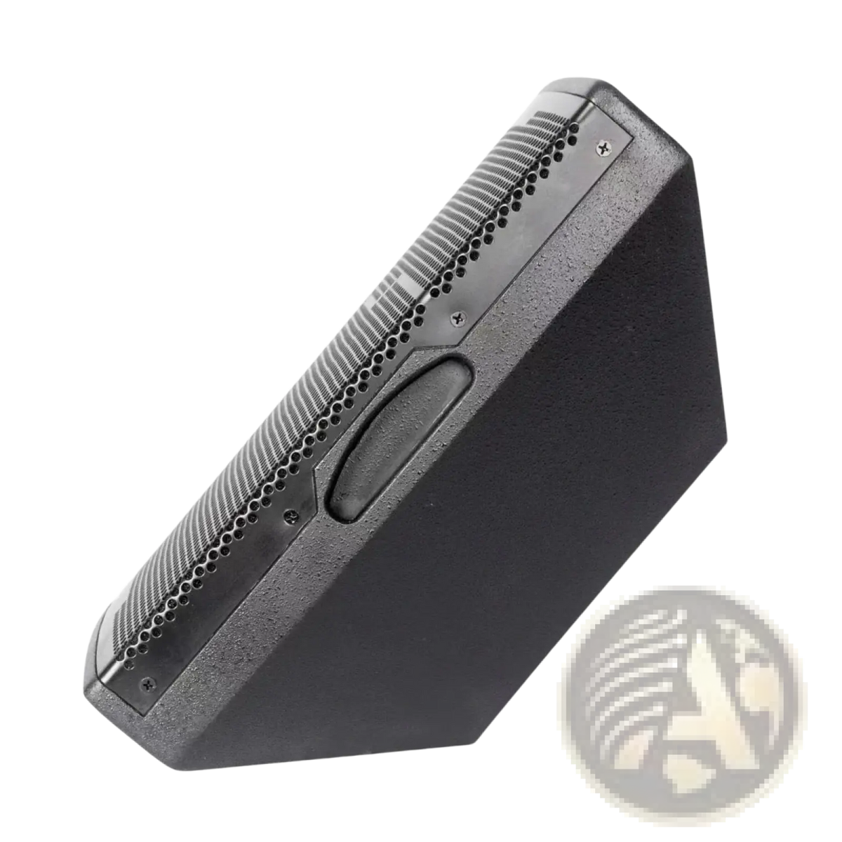 Black micwl 10 inch wall mounted conference speaker with textured grille and integrated handle for easy installation