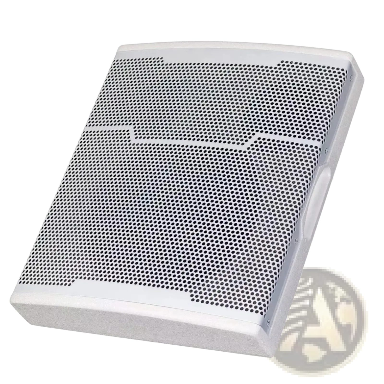 White perforated Micwl 10 inch wall mounted conference speaker with sleek rectangular design and rounded edges