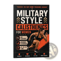 Military calisthenics women workout guide cover in black and orange featuring a muscular woman in athletic gear