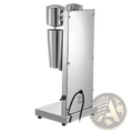 Stainless steel commercial double head milkshake maker silver with dual motor heads and tall cylindrical pitcher