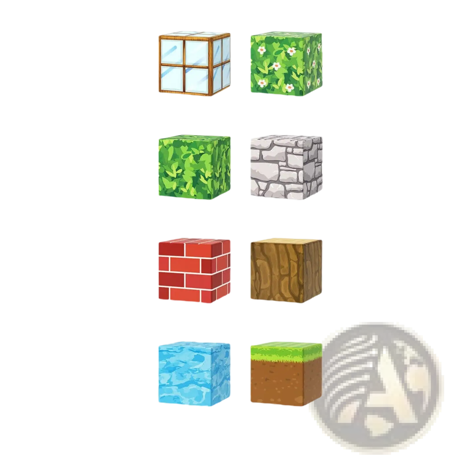 Minecraft magnetic building blocks 100pc educational toy featuring various textured wooden, stone, grass, and brick patterns