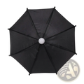 Mini doll umbrella Bjd accessory featuring black mesh canopy with white central hub and black spherical spoke tips