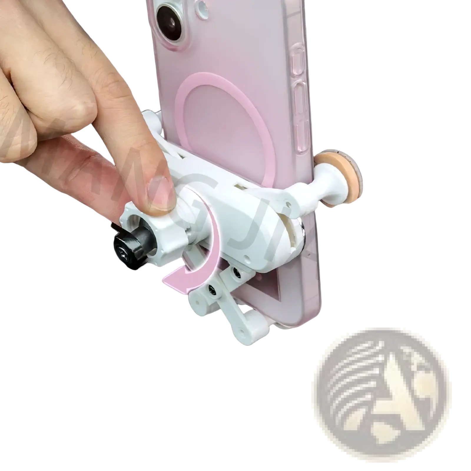 White plastic mini ev phone mount bunny design with adjustable clamp and 360-degree rotation for cars