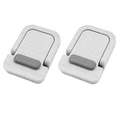 Silver and gray ergonomic wrist rest pads with textured surfaces for mini foldable laptop stands 2pack