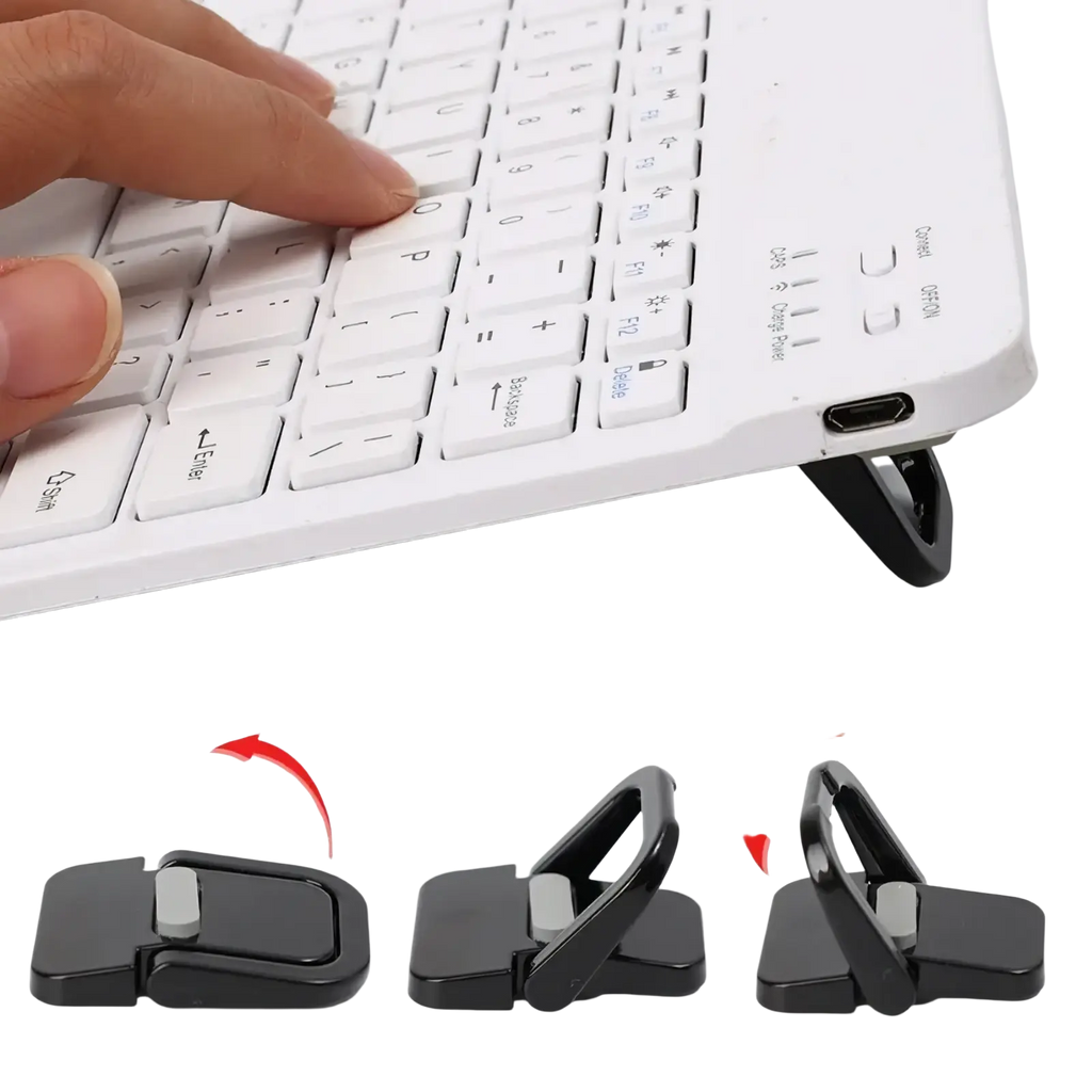 Black adjustable keyboard stand with sleek minimalist design and matte finish from mini foldable laptop stands 2pack