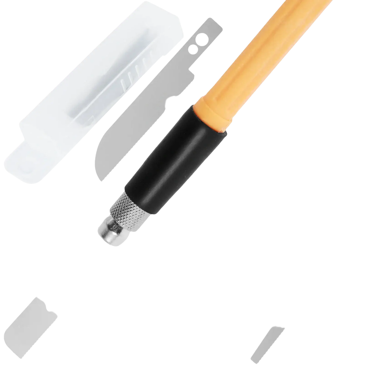 A mini hand saw kit featuring ten precision saw blades with wooden handles and black grips for model making tasks