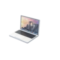 Mini laptop doll house accessory featuring a white miniature alloy laptop with an illuminated mountain screen