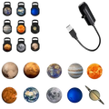 Black usb-powered mini led projector light with interchangeable celestial globe attachments for starry sky display