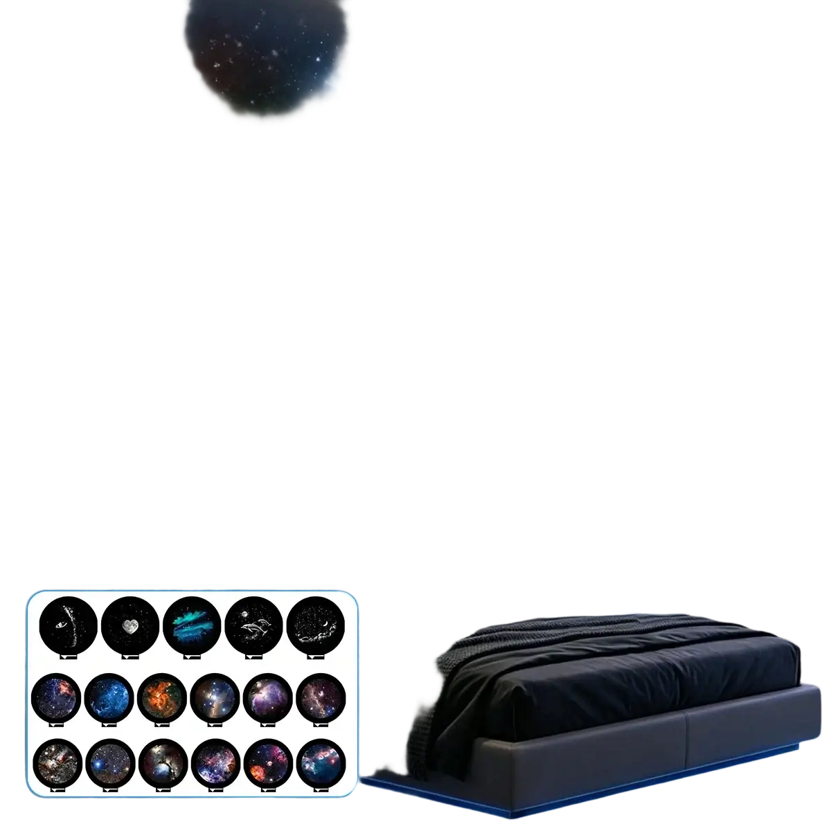 Mini led projector starry sky galaxy light with sleek modern design and multiple celestial projector light patterns