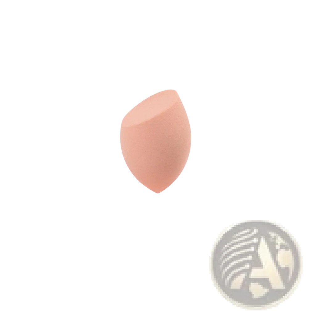 Mini makeup sponge soft teardrop beauty blender egg in soft peach color with smooth matte finish for blending makeup