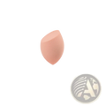 Mini makeup sponge soft teardrop beauty blender egg in soft peach color with smooth matte finish for blending makeup