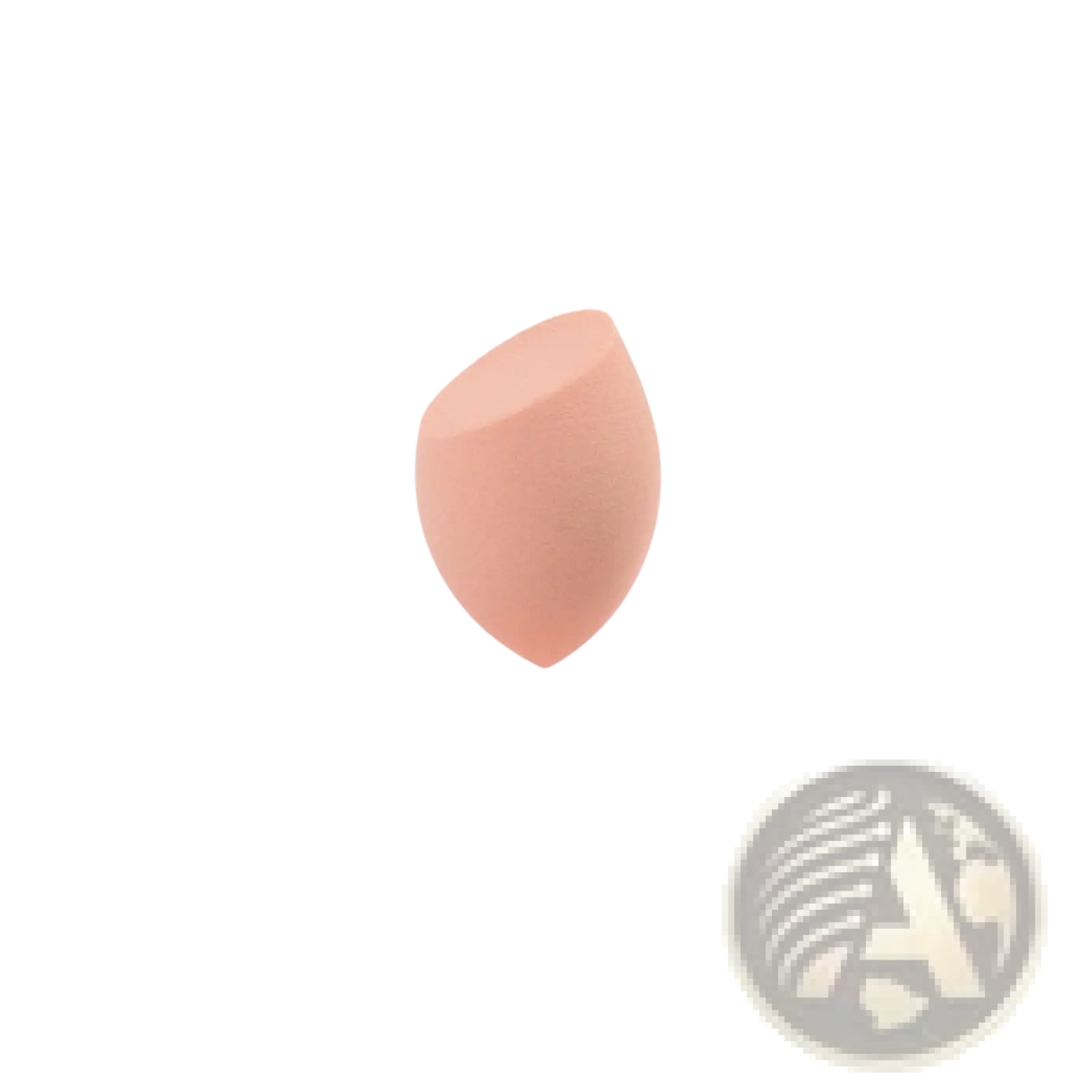 Mini makeup sponge soft teardrop beauty blender egg in soft peach color with smooth matte finish for blending makeup