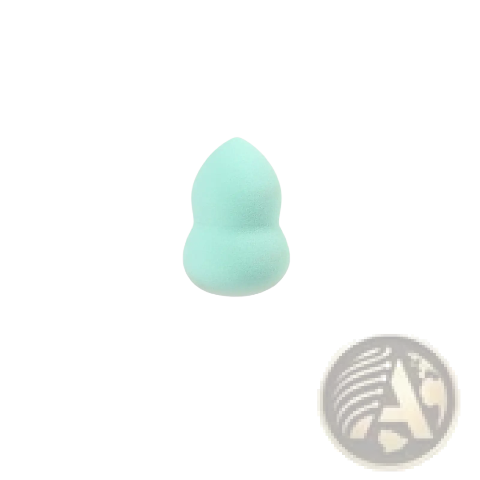 Mini makeup sponge soft teardrop beauty blender egg in soft mint green silicone with rounded base for smooth application