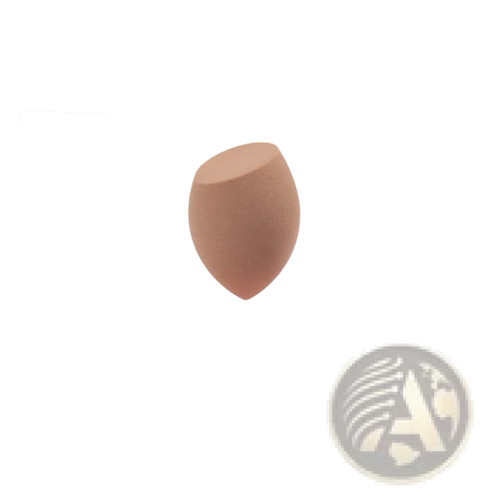Beige soft teardrop-shaped mini makeup sponge for blending foundation and cosmetics with smooth texture