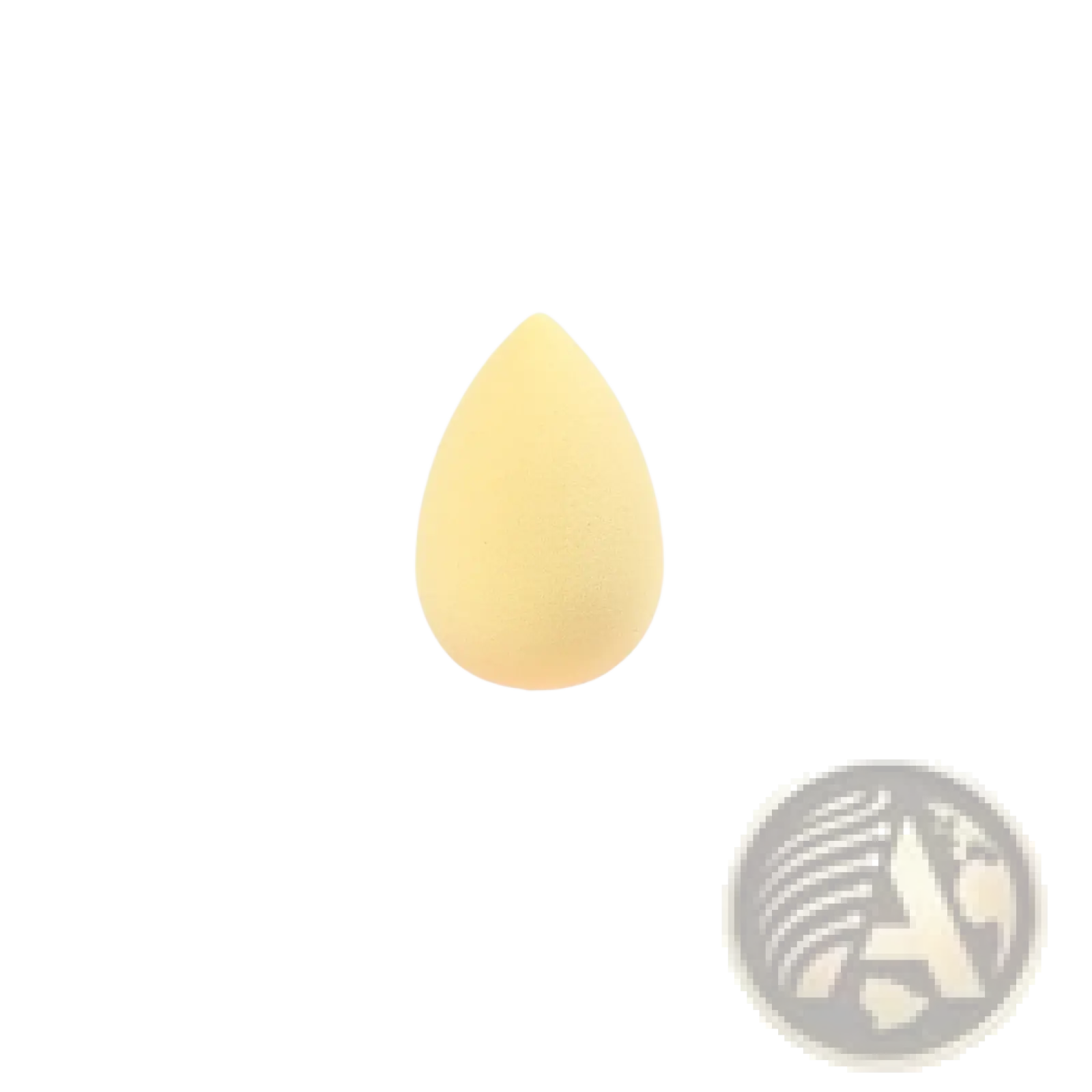 Mini makeup sponge soft teardrop beauty blender egg in pale yellow with a soft porous texture for flawless application