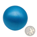 A vibrant blue mini Pilates ball with a matte foam finish designed for core stability exercises measuring 15cm