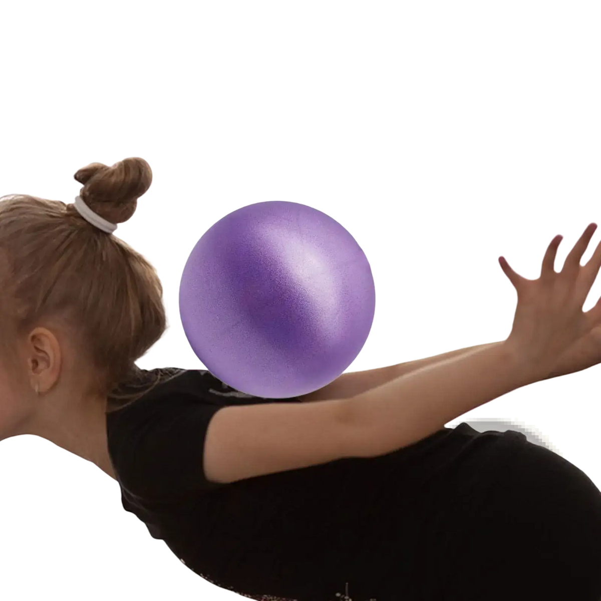 A smooth matte-finish purple mini pilates ball 15cm for core stability exercise and workout routines