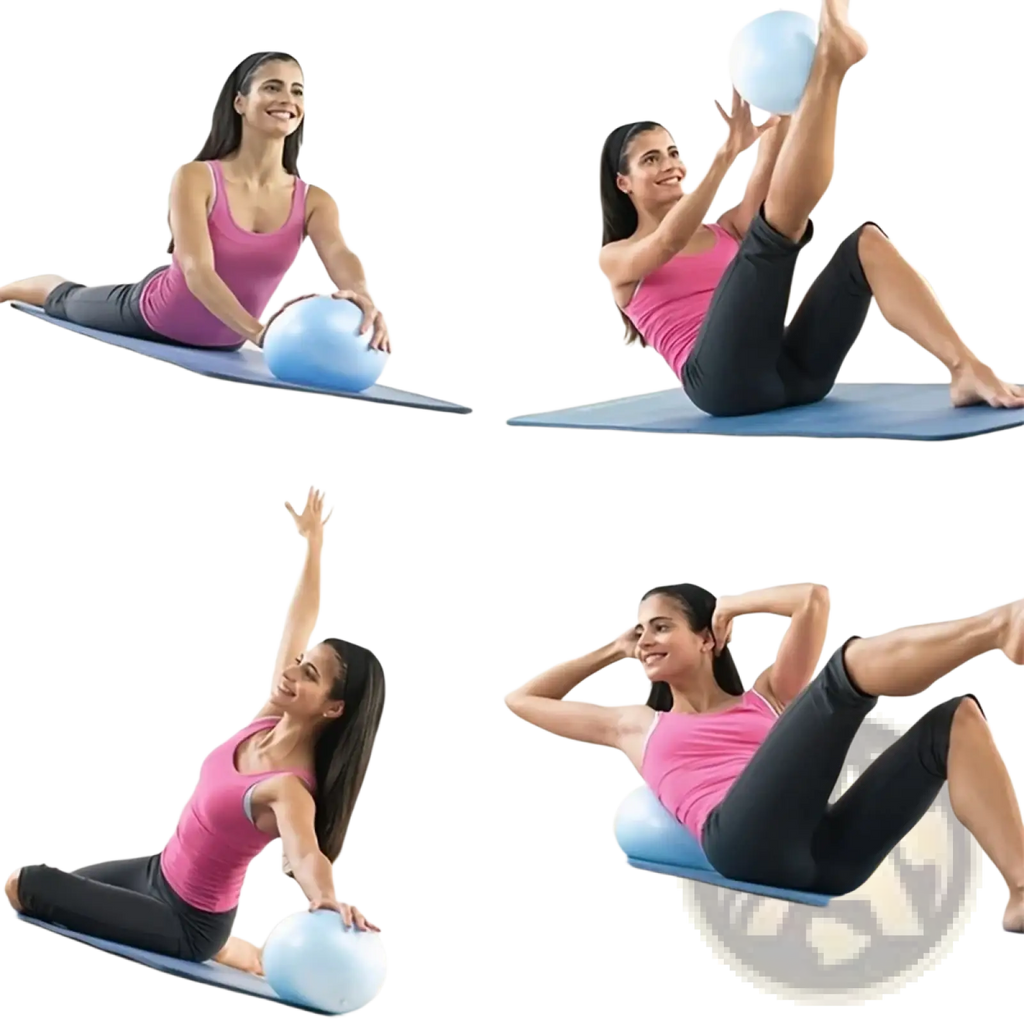 Light blue mini pilates ball 25cm suitable for exercise and physical therapy use