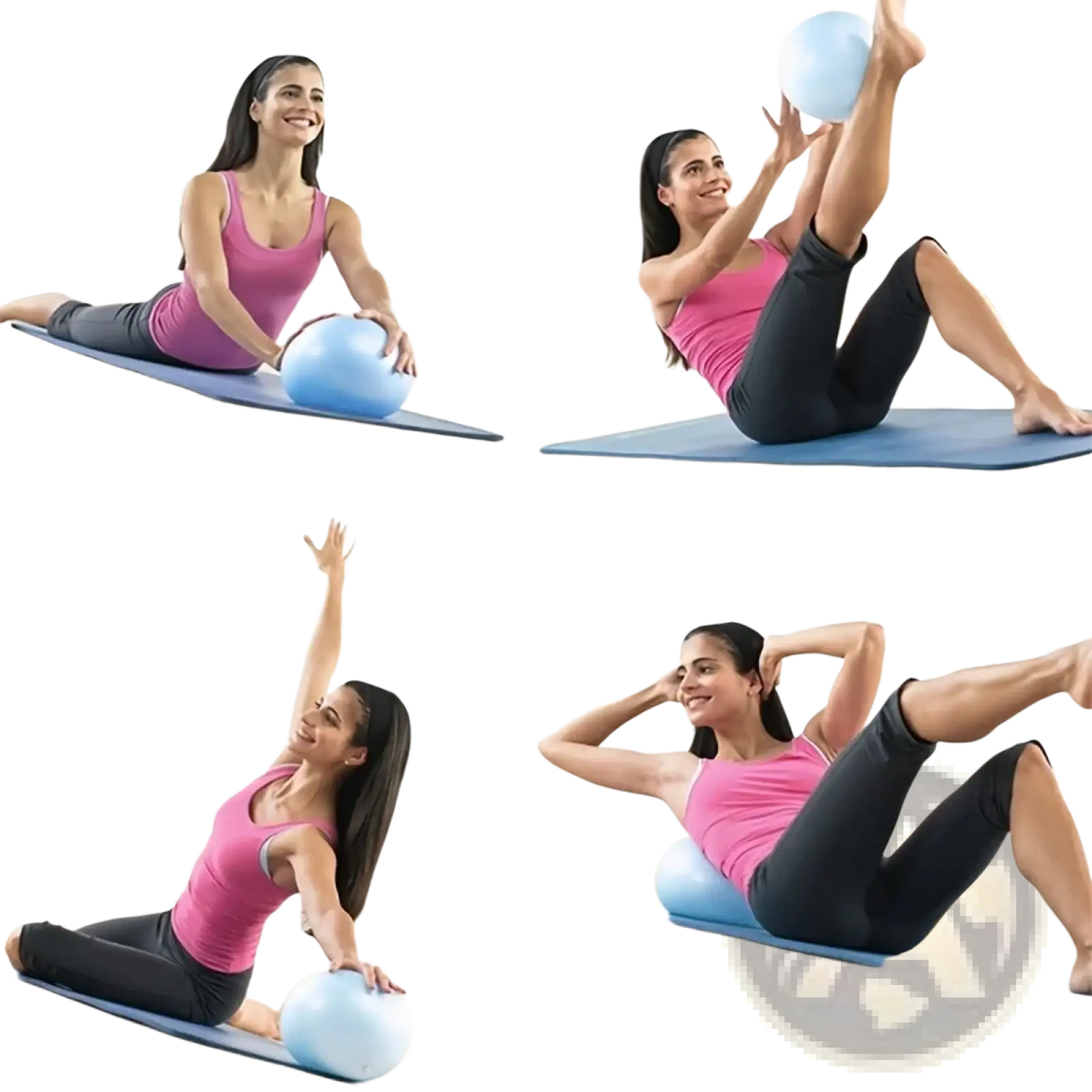 Light blue mini pilates ball 25cm suitable for exercise and physical therapy use