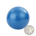 A smooth metallic blue mini pilates yoga ball with subtle speckled texture for core fitness training