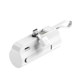 White mini power bank with shell material quick charge dual usb ports and built-in carrying loop for large capacity use