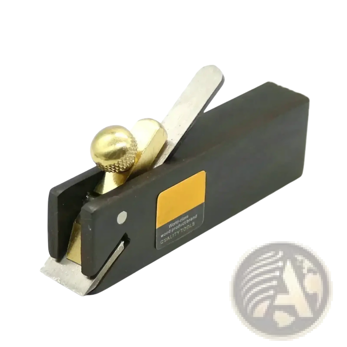 Mini wood hand plane set with black wooden handle brass adjustment knob and adjustable carbon steel blades