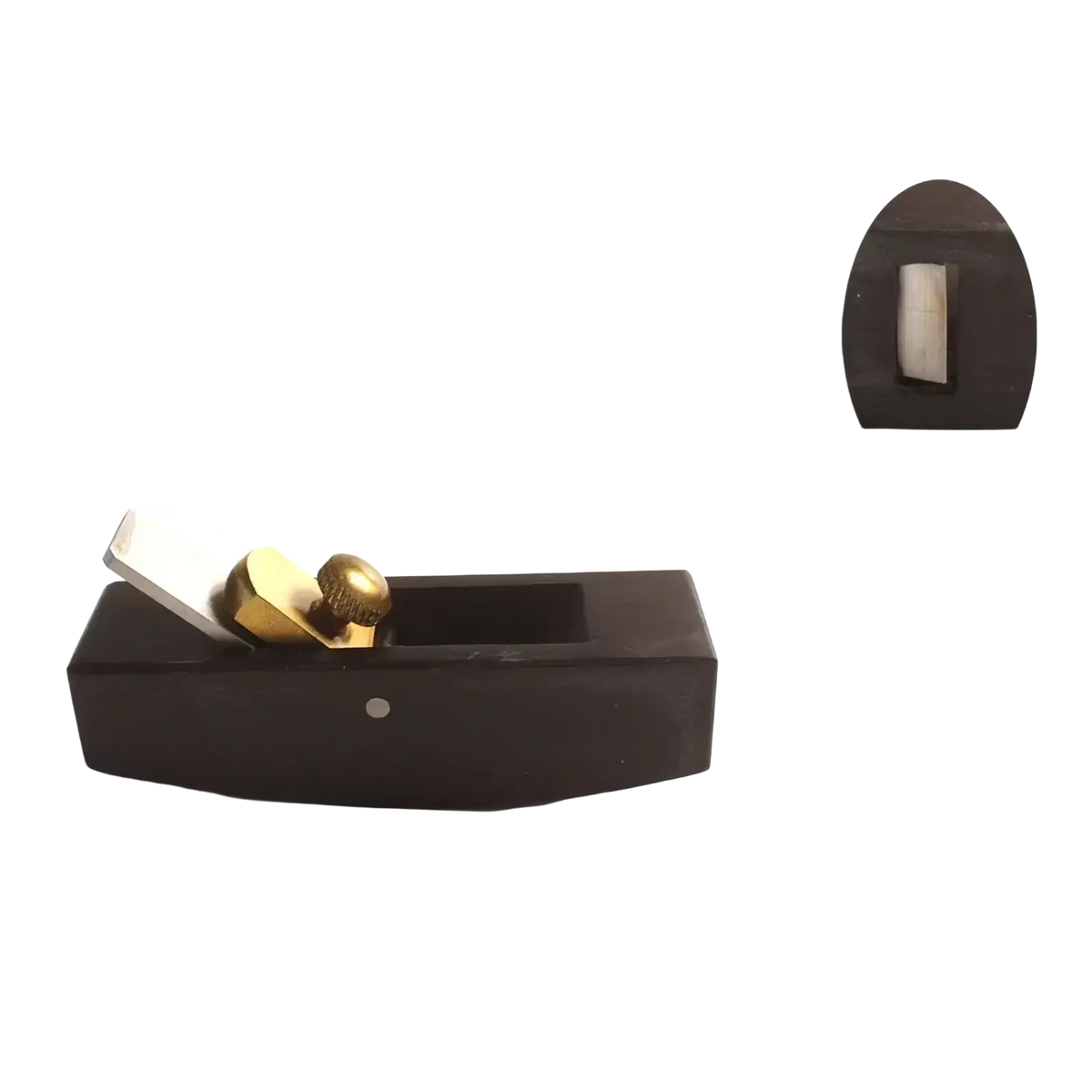 Black etopoo mini wood hand plane set with brass and steel components for precise carpentry tasks