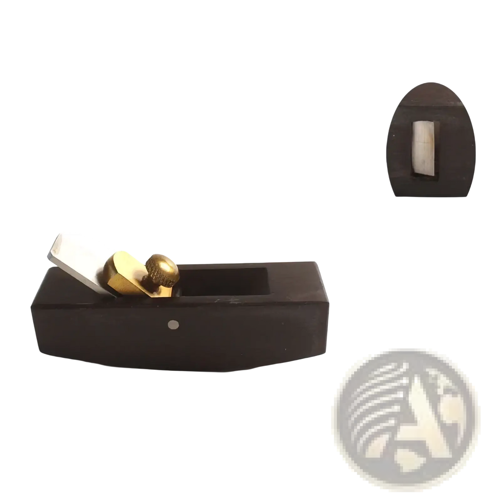 Black etopoo mini wood hand plane set with brass and steel components for precise carpentry tasks