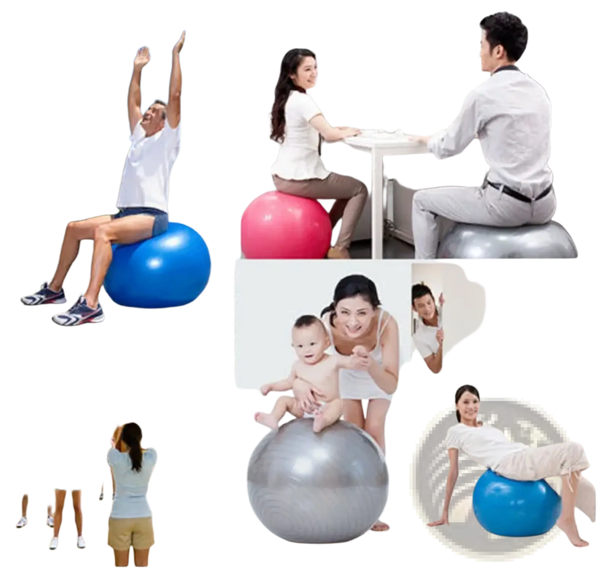 Mini yoga ball 20cm fitness balance exercise balls in blue and pink with smooth glossy surfaces for stability training