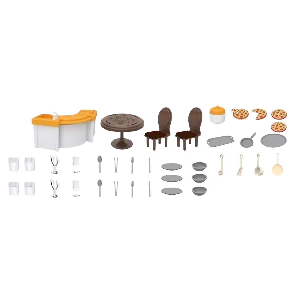 Miniature dollhouse wooden dining table with round top and pedestal base in brown for 1 12 scale furniture set