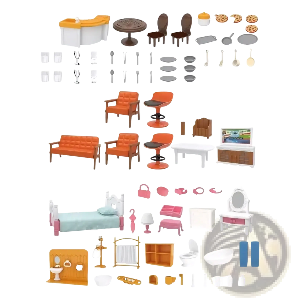 Miniature dollhouse furniture set orange upholstered armchair with wooden legs and matching cushion for 1 12 scale