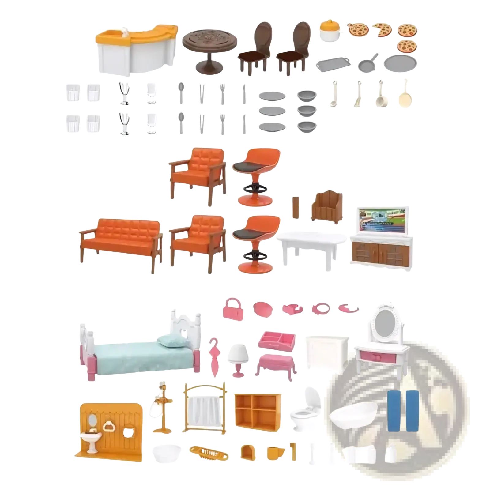 Miniature dollhouse furniture set orange upholstered armchair with wooden legs and matching cushion for 1 12 scale