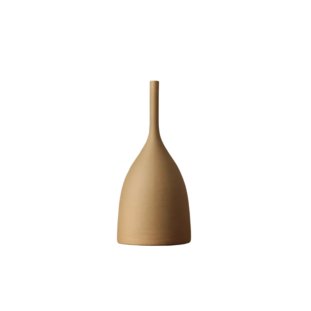 Beige ceramic vase with a slender neck and textured surface from minimalist ceramic vase set wabi sabi decor