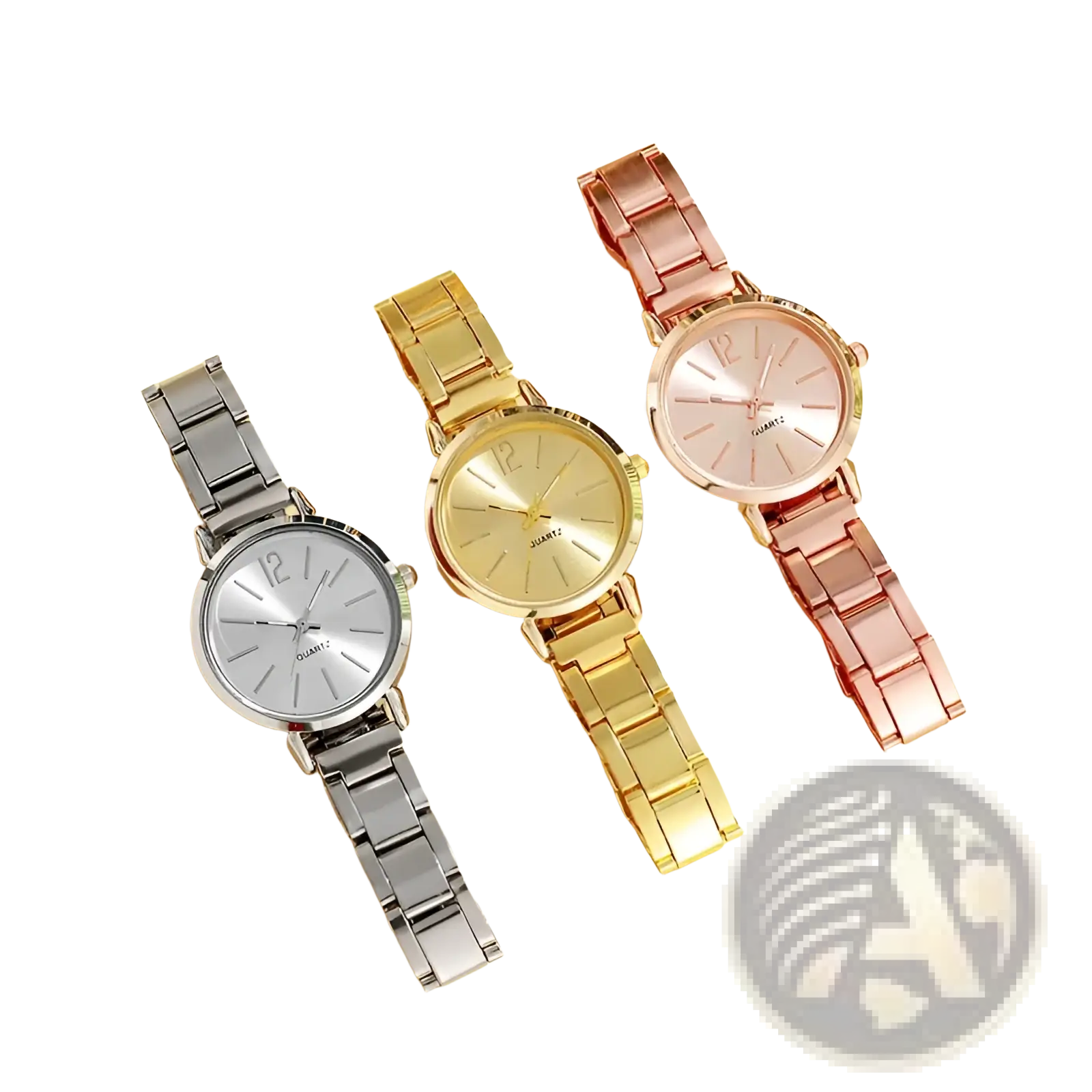 Minimalist gold women quartz wristwatches in silver gold and rose gold with sleek metal link bands