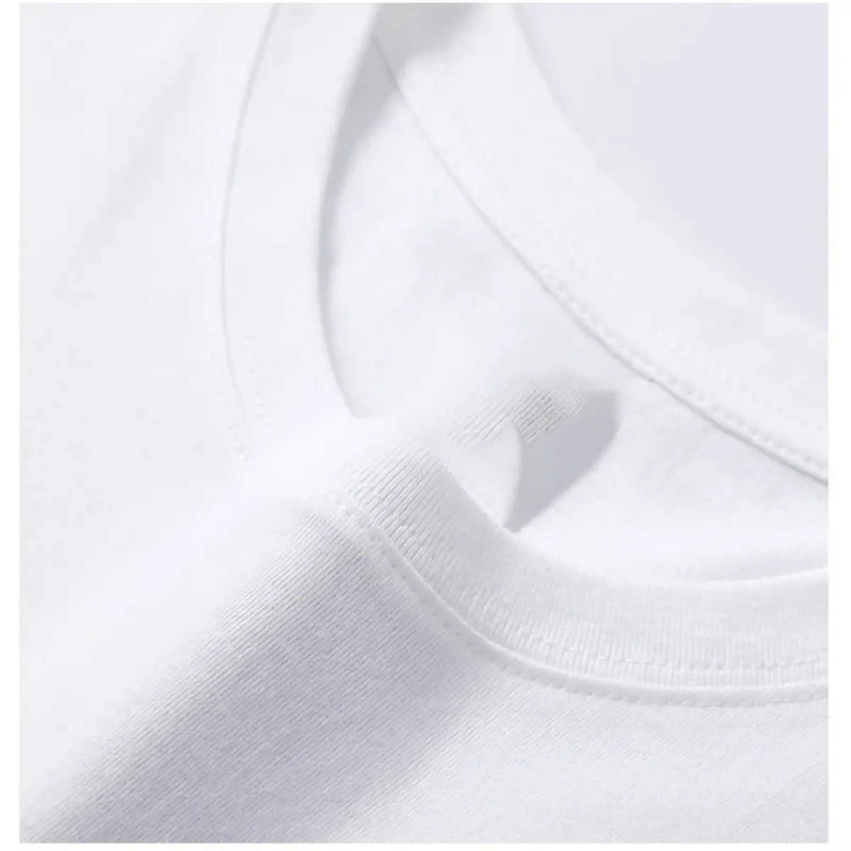 Minimalist graphic cotton t-shirt in white with a soft smooth texture and neatly stitched neckline