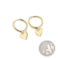 Minimalist gold heart shaped hoop earrings with dangle design crafted from metal for elegant daily wear