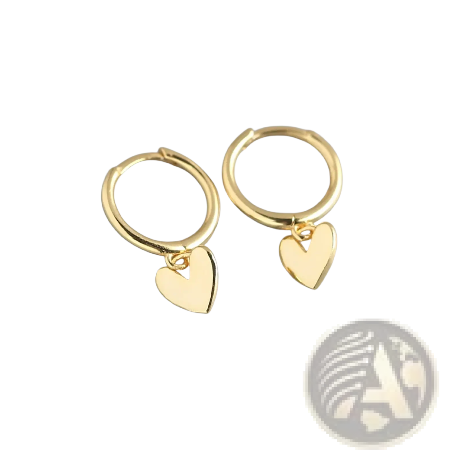 Minimalist gold heart shaped hoop earrings with dangle design crafted from metal for elegant daily wear