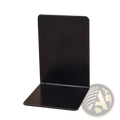 Minimalist black metal l shaped bookend with rounded edges and sleek design for desktop use
