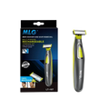 Gray and lime green mlg electric shaver rechargeable men’s portable usb full body trimmer with ergonomic design
