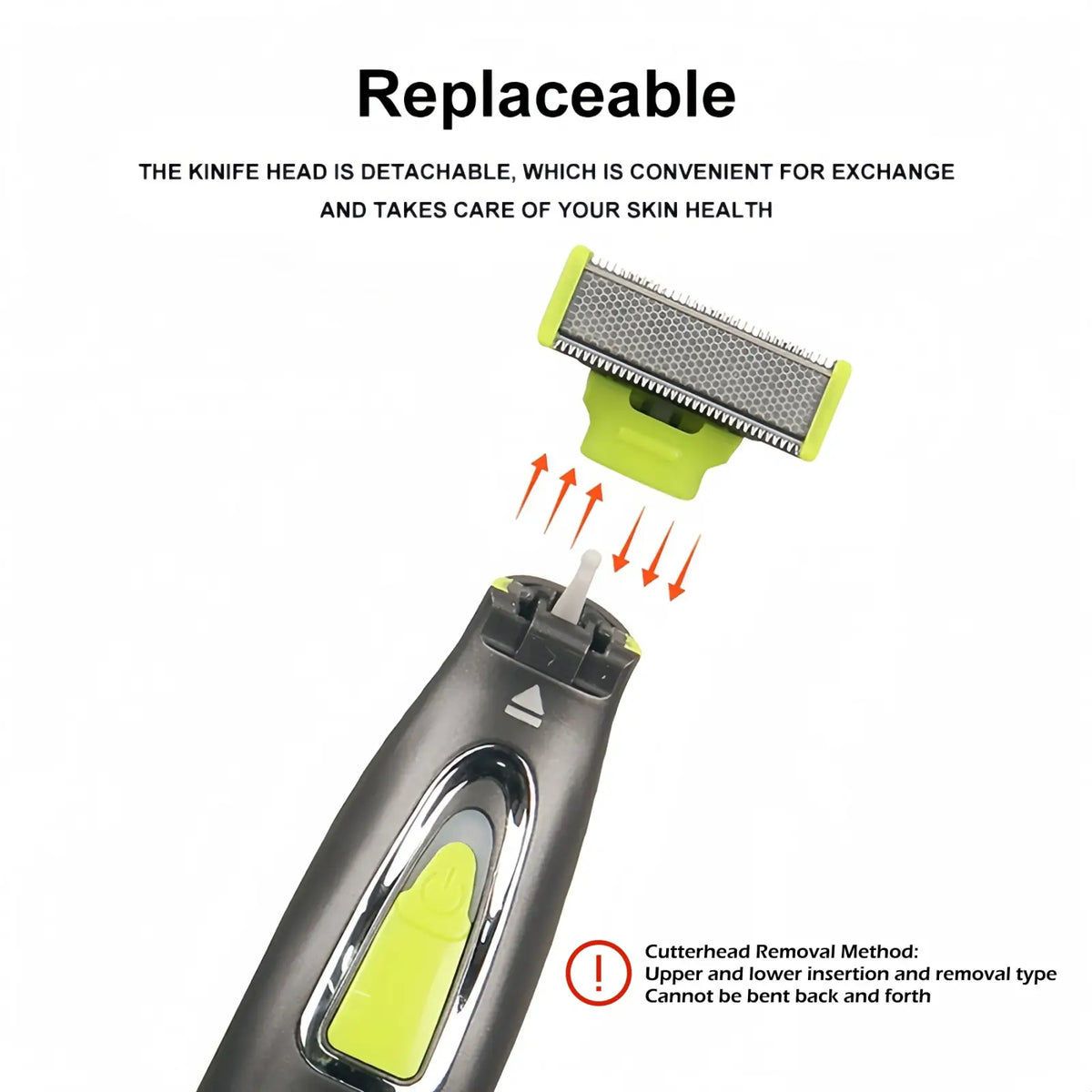 Mlg electric shaver portable usb full body trimmer in lime green and black with detachable metal blade electric shaver