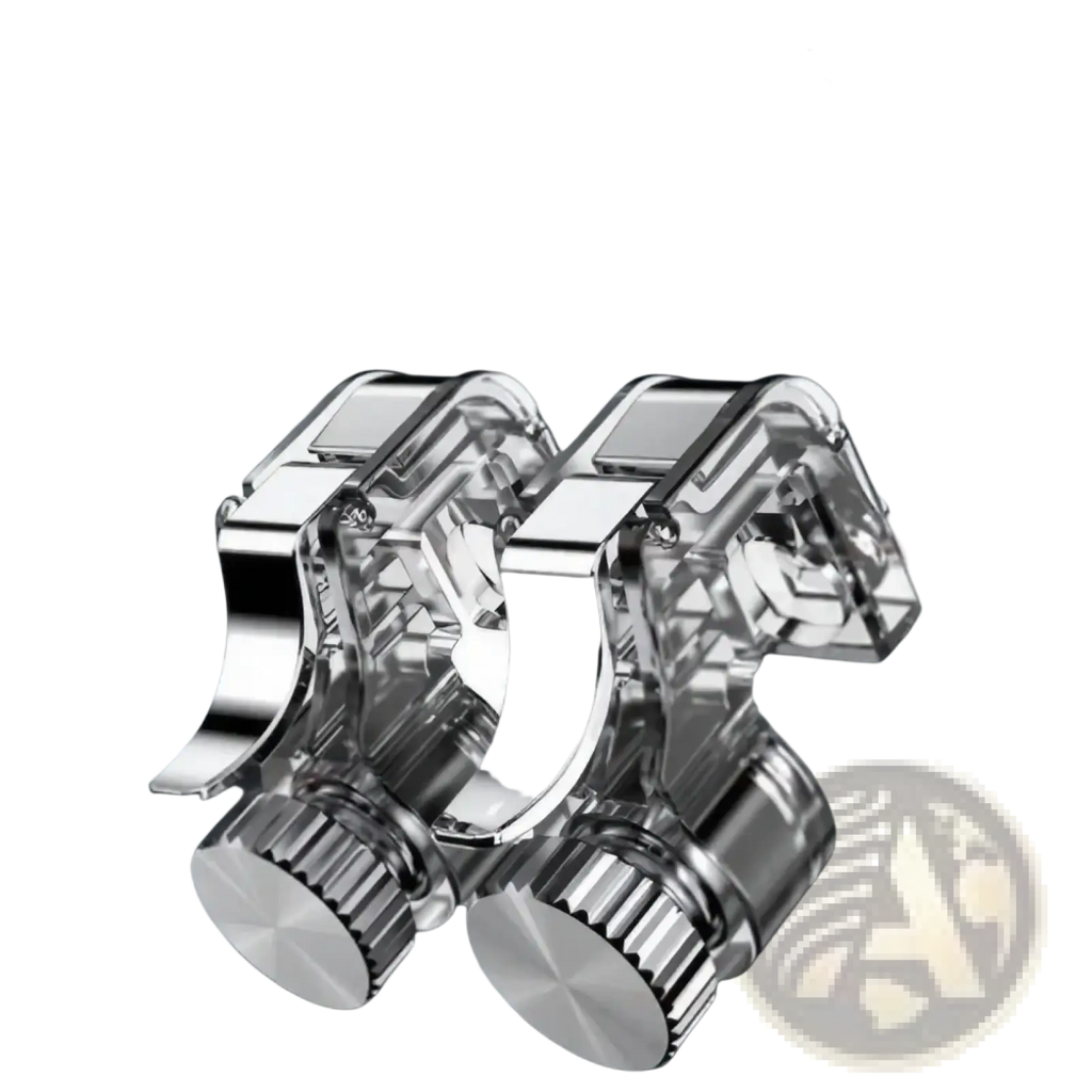Shiny chrome finished mobile game triggers l1r1 phone controller joystick with adjustable knobs and integrated led lights