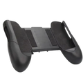 Black plastic mobile phone gamepad with textured grip and ergonomic handholds for ios and android joysticks