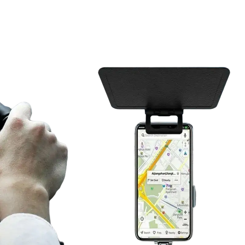 Black matte-finish mobile phone sun visor with sunshade for anti-glare long-distance driving universal use