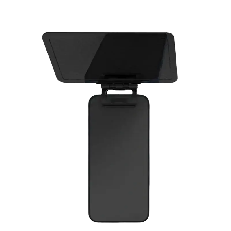 Black glossy phone sun visor stand with sleek minimalist design for mobile phone anti-glare screen shade cover
