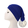 Royal blue modal cotton muslim hijab underscarf cap stretchy smooth and form fitting front view