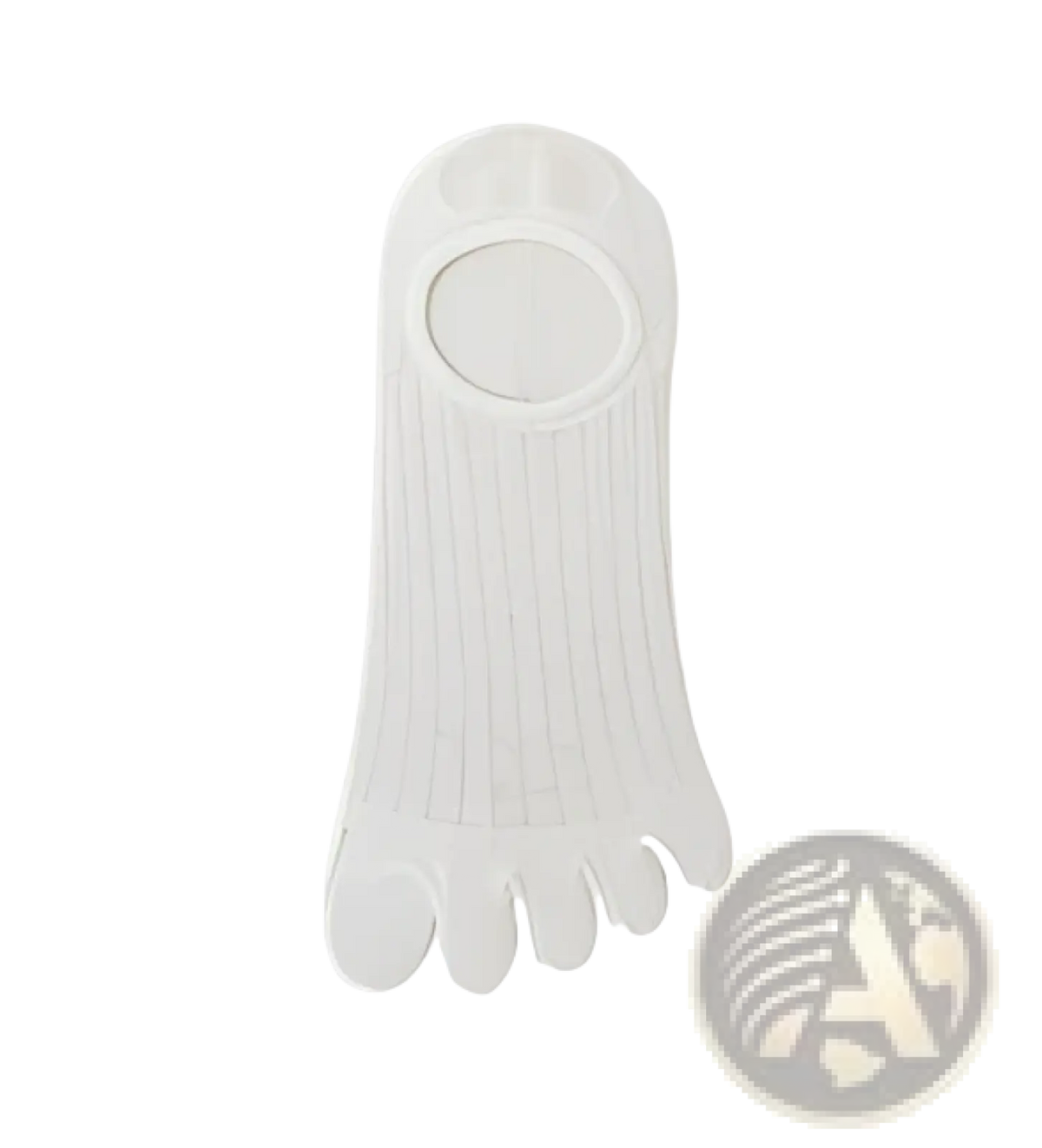 Modal five-finger breathable ultra-thin boat socks with clear transparent silicone footbed featuring molded toe and arch support