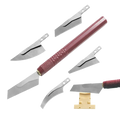 Model craft hand saw kit with red handles and four interchangeable steel blades for precise woodworking tasks