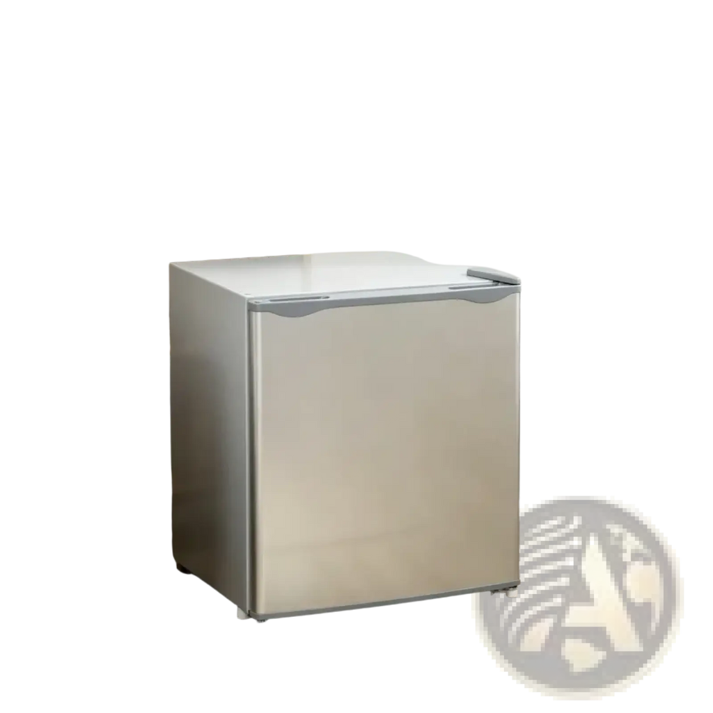 Modern 1.1 cu.ft compact beauty and skincare freezer stainless steel mini refrigerator with sleek silver finish and modern design