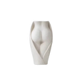 Modern ceramic torso vase in off-white with smooth curves and subtle texture for tabletop decor