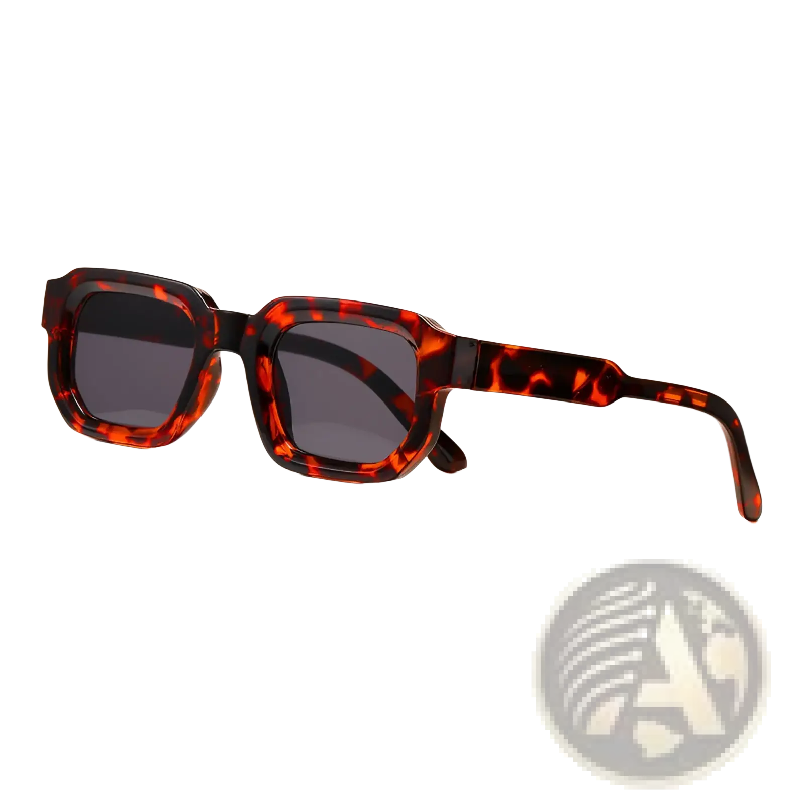 Modern square frame retro tinted sunglasses with tortoiseshell pattern and dark gray lenses for stylish protection